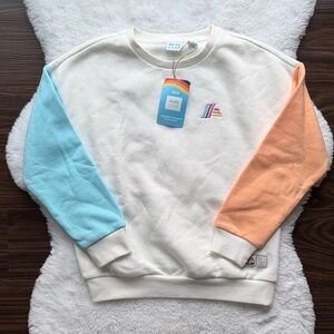 NWT ALDI GEAR Kids Colorblock Logo Crewneck Sweatshirt